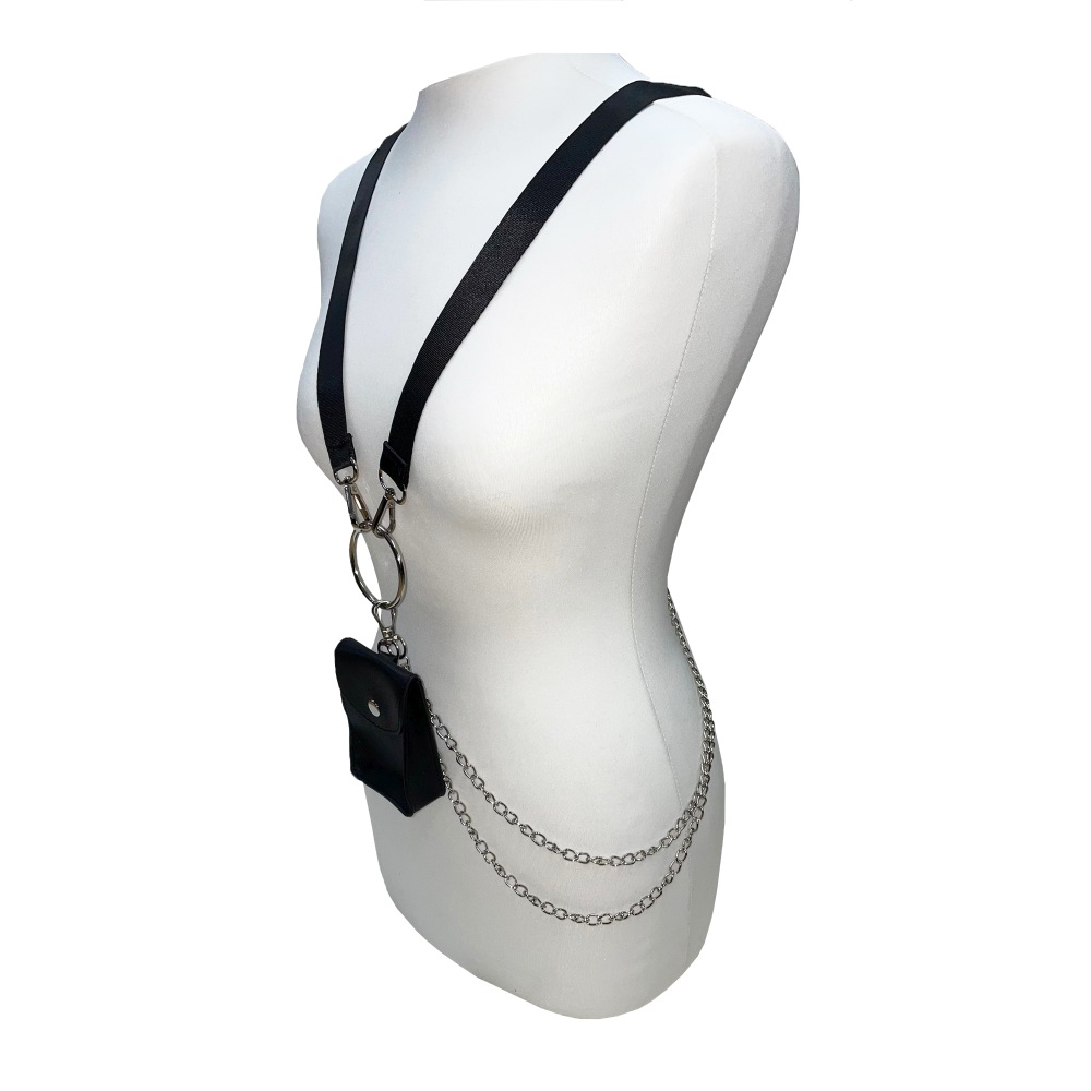 Zac's Alter Ego - Mini Pouch for Headphones with Double Chain Sac d'épaule - Noir